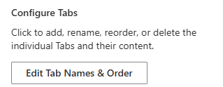 Edite Tab names & Order