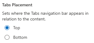 Tabs Placement