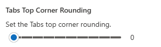 Tabs Top Corner Rounding